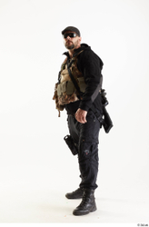 Whole Body Weapons-Rifle Man Pose with machine rifle White Army Athletic Bearded Studio photo references